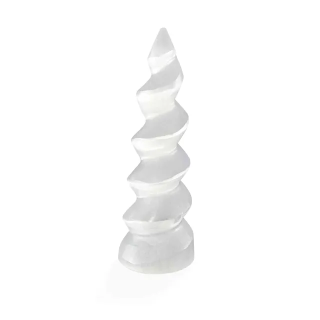 NKlaus Healing Crystals Selenit Spiral-Turm 14cm Deko