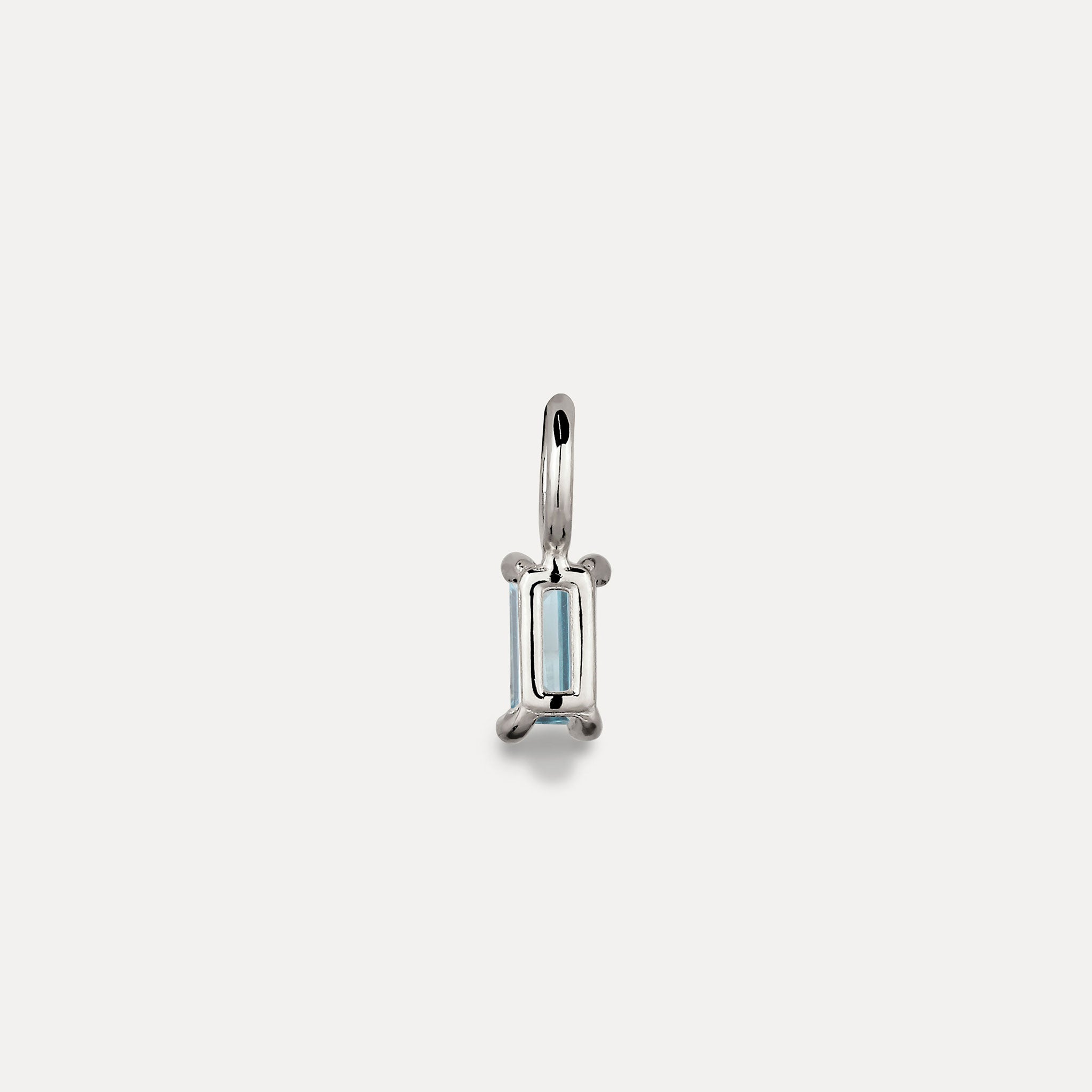 Stilnest Aquamarin Baguette Anhänger Gold Vermeil blau