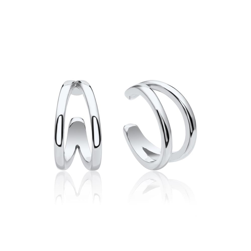 JEWLIX Ear Cuff Rosé 925 Silber doppelreihig Paar