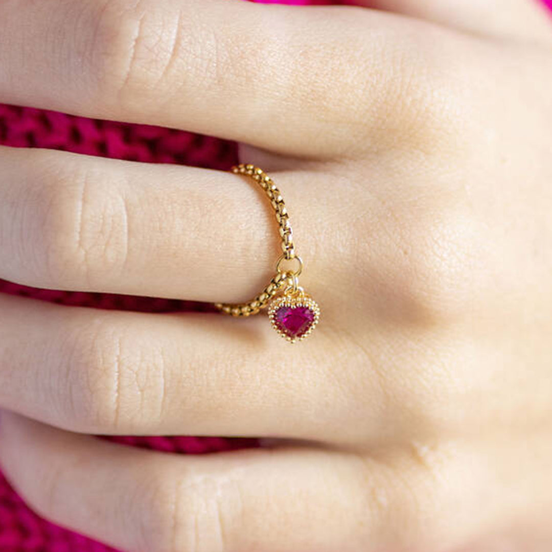 Joy by Corrine Smith Slider Ring Herz Geburtsstein Gold