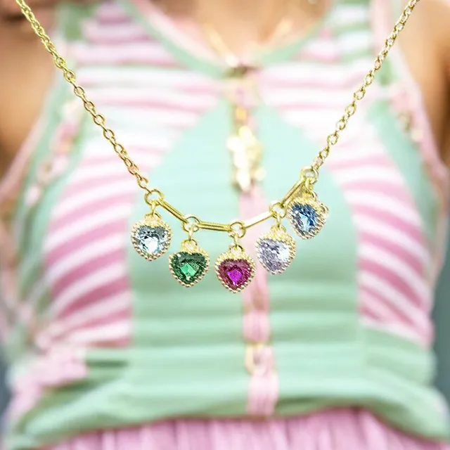 Joy by Corrine Smith Family Birthstone Halskette Gold Herz