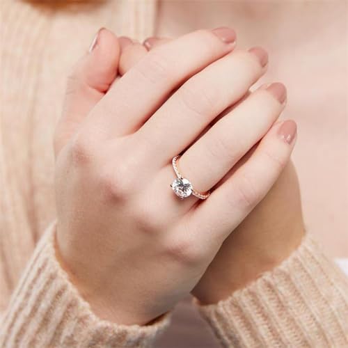 JEWLIX Verlobungsring 925 Silber Roségold Zirkonia Größe 54