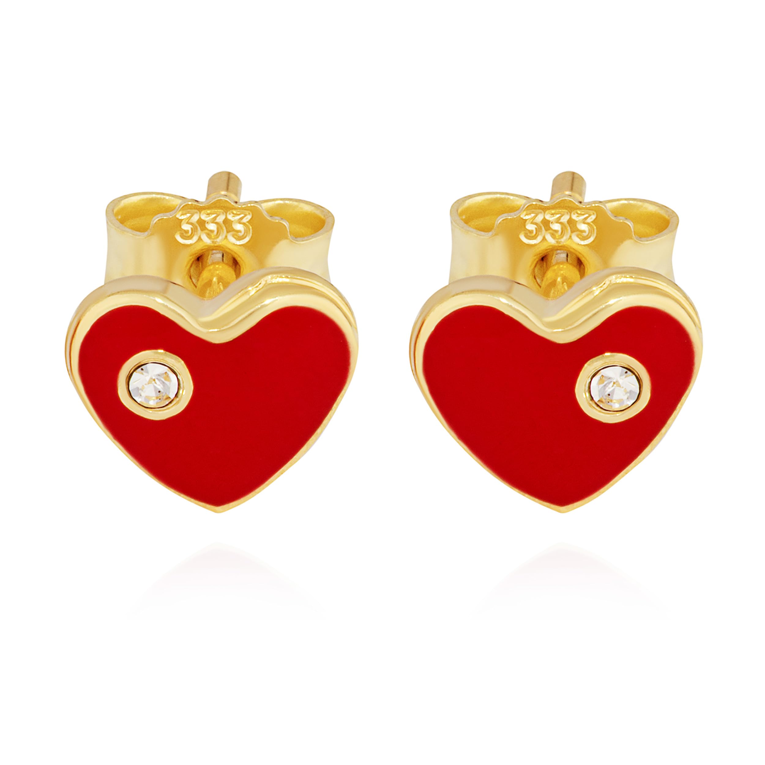 NKlaus Jewellery Ohrstecker Herz 333 Gelbgold Paar