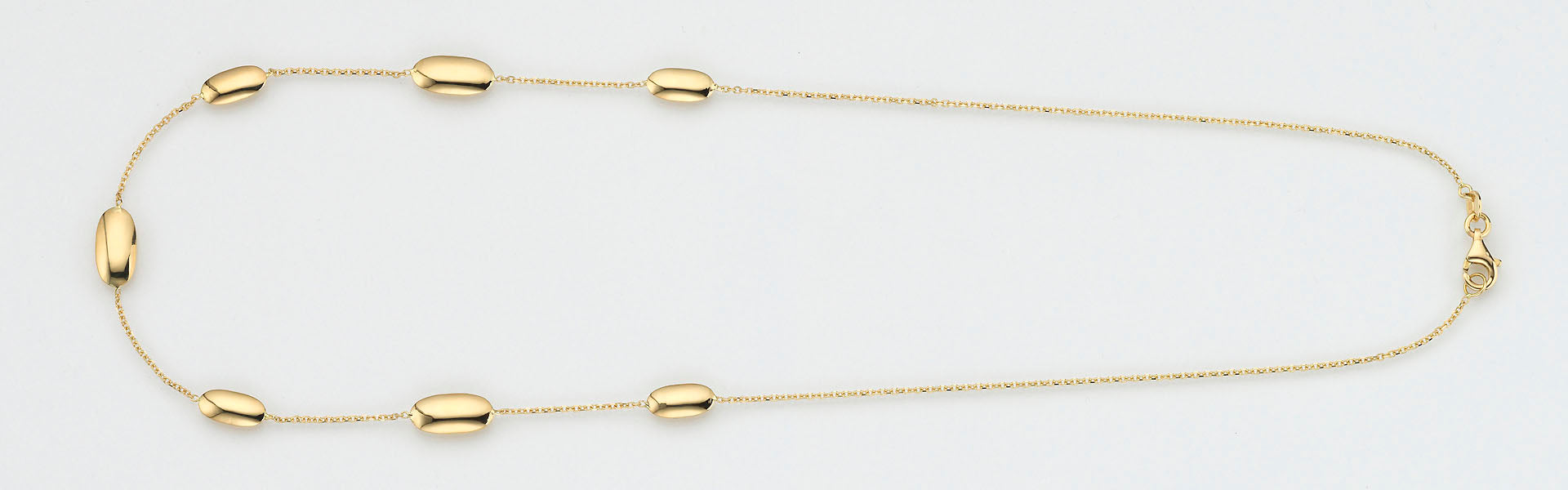 Eugen Rühle Collier 7 Linsen Halskette 5/6mm 585 Gold
