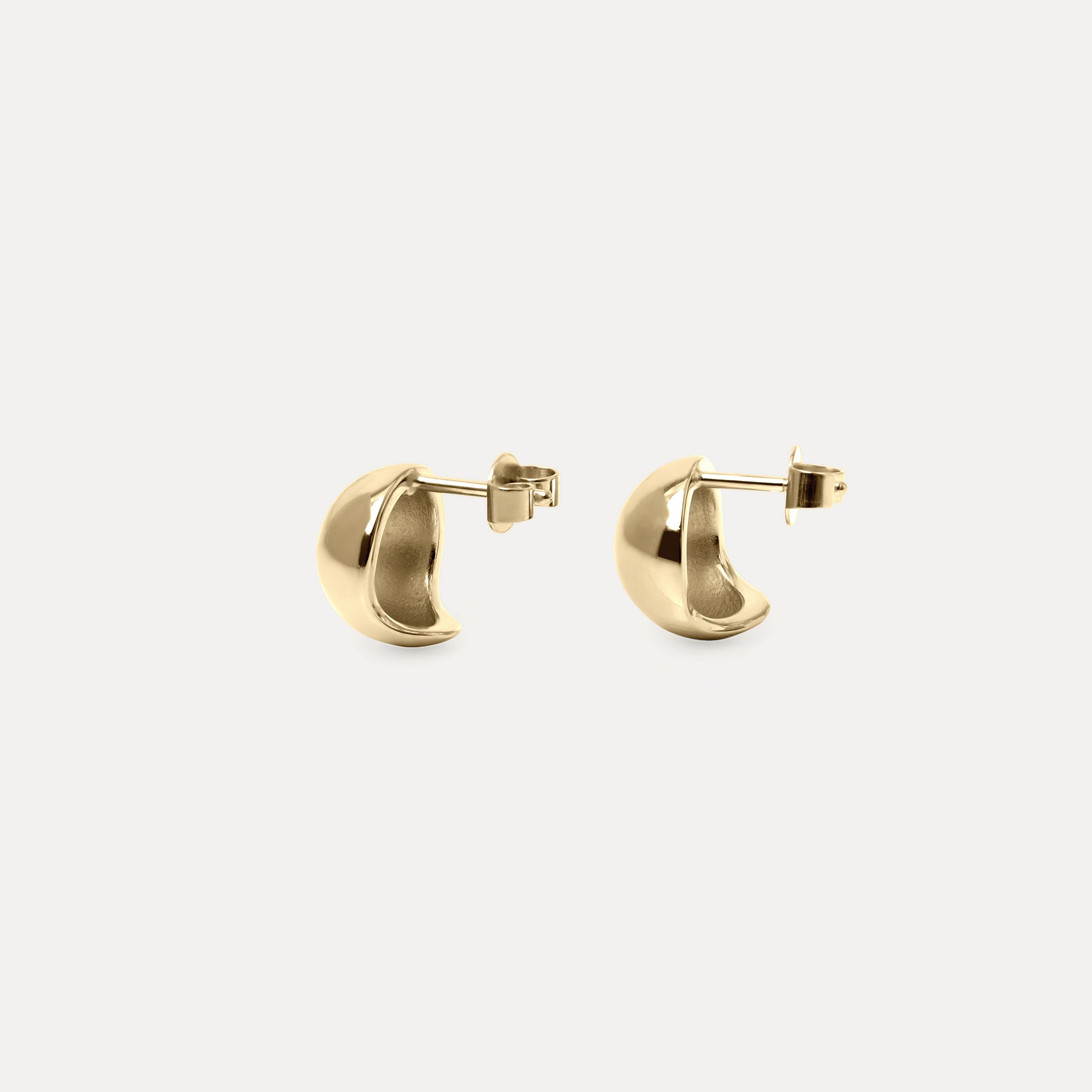Stilnest Dome Ohrstecker 585 Gold Ohrringe Kugel 14k