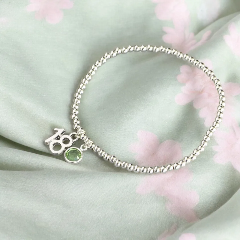 Joy by Corrine Smith 18th Birthday Beaded Armband Silber