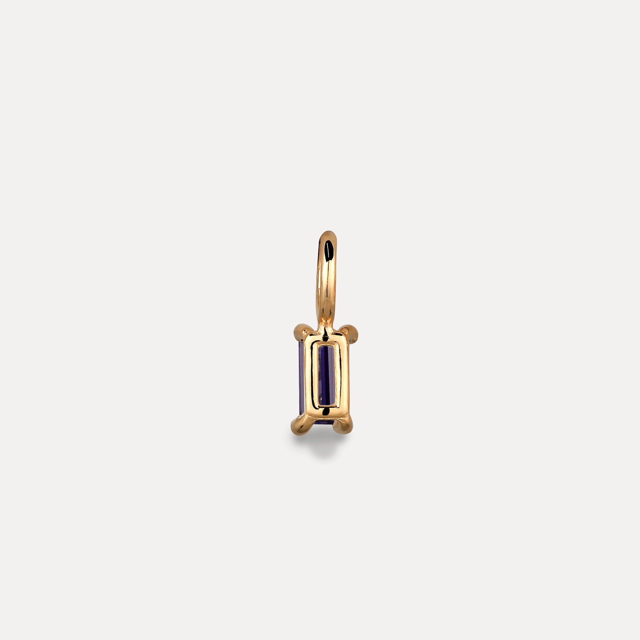 Stilnest Lila Iolith Baguette Anhänger Gold Vermeil Violett