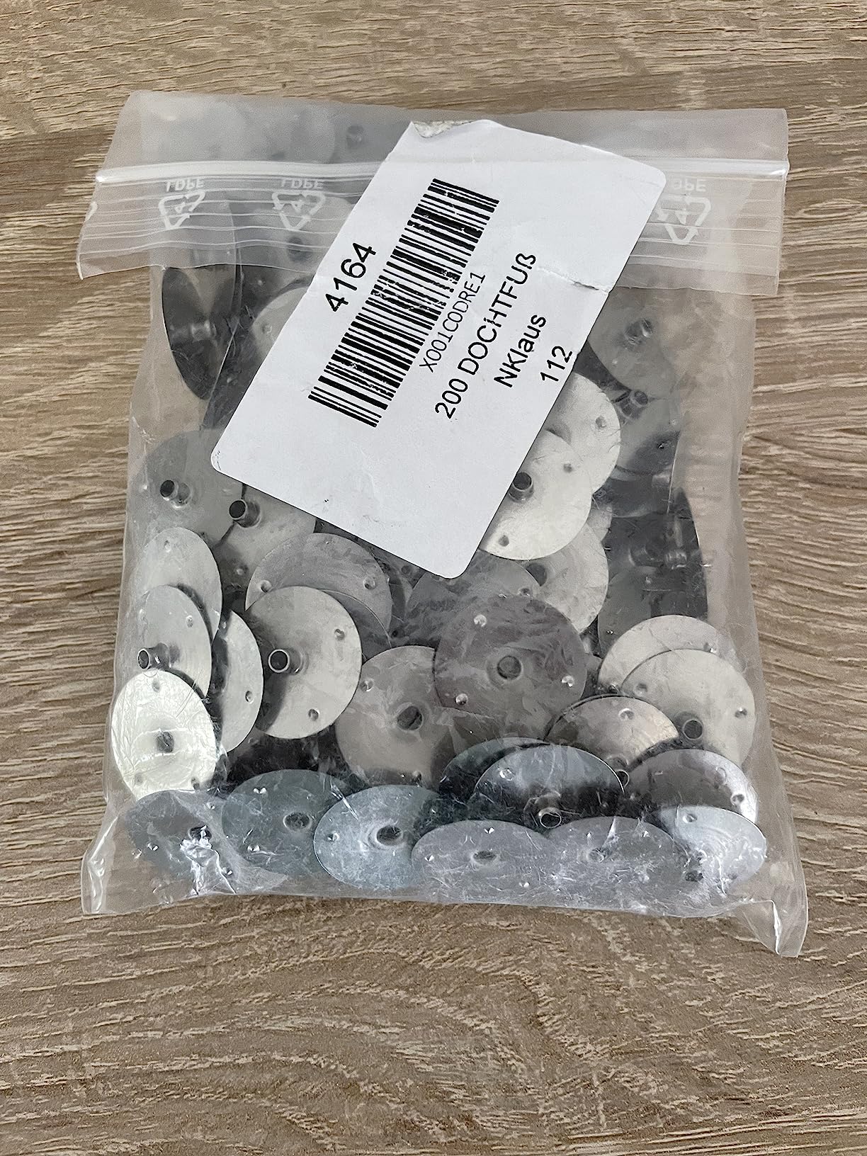 NKlaus Dochtfüße Metall 2,5mm 100 Stück Kerzen Dochte