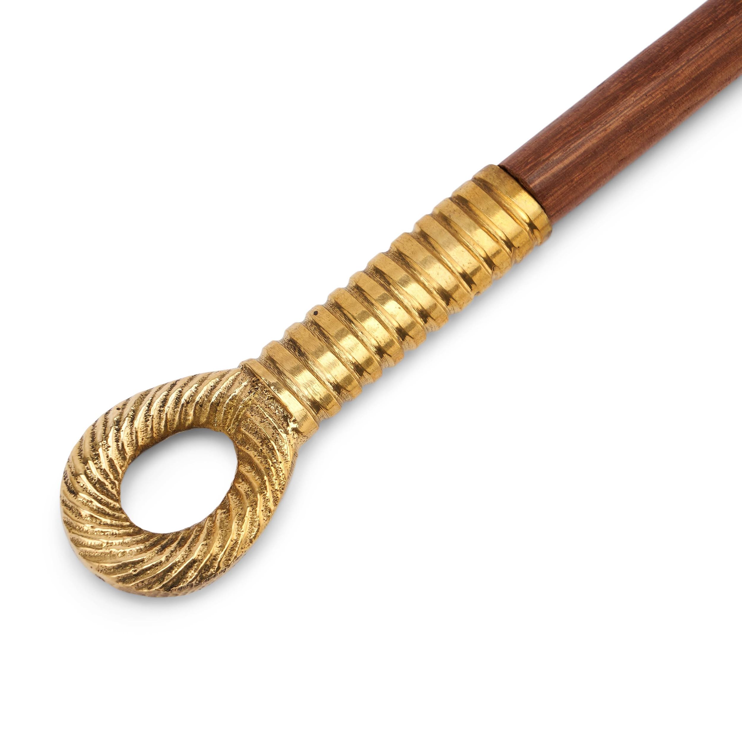 NKlaus Candle Holder Kerzenlöscher Messing Holzgriff 26,5 cm