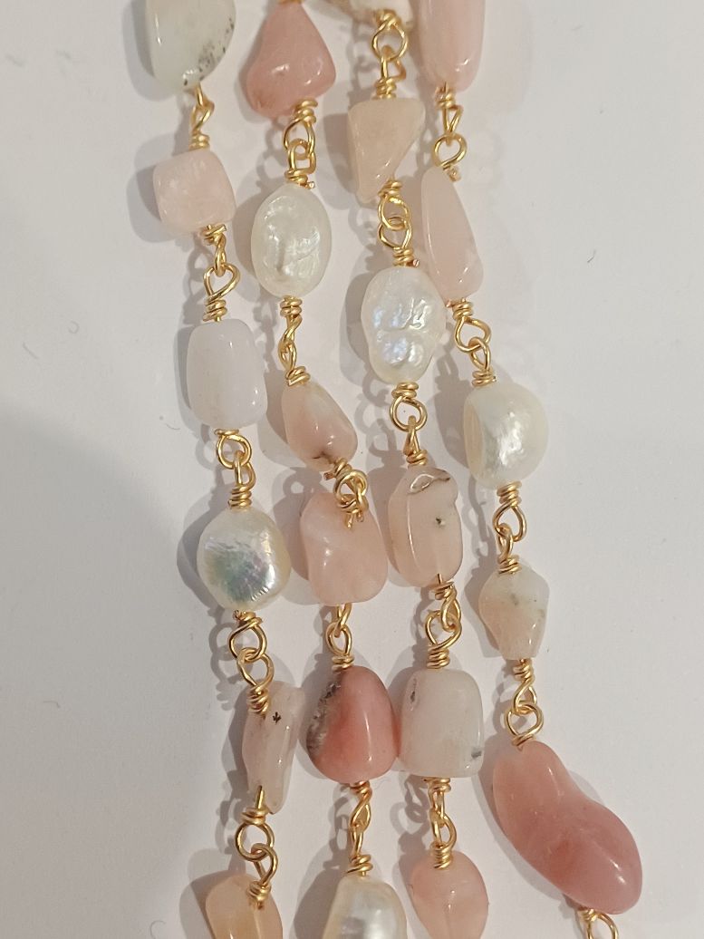 Alevá Bijoux Collane Rosario Halskette rosa Jade Perlen
