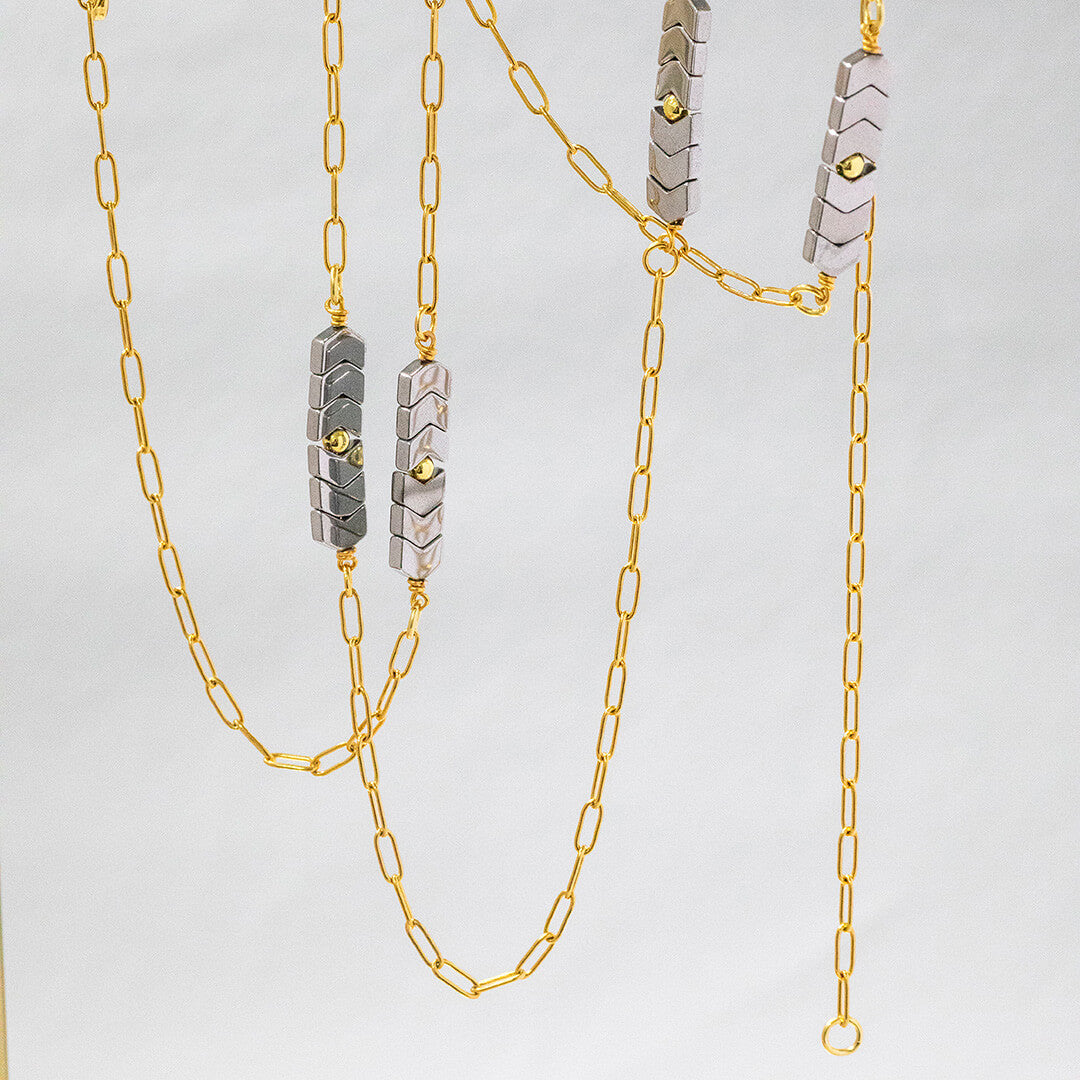 Joy by Corrine Smith Asteria Halskette Gold Hämatit lang