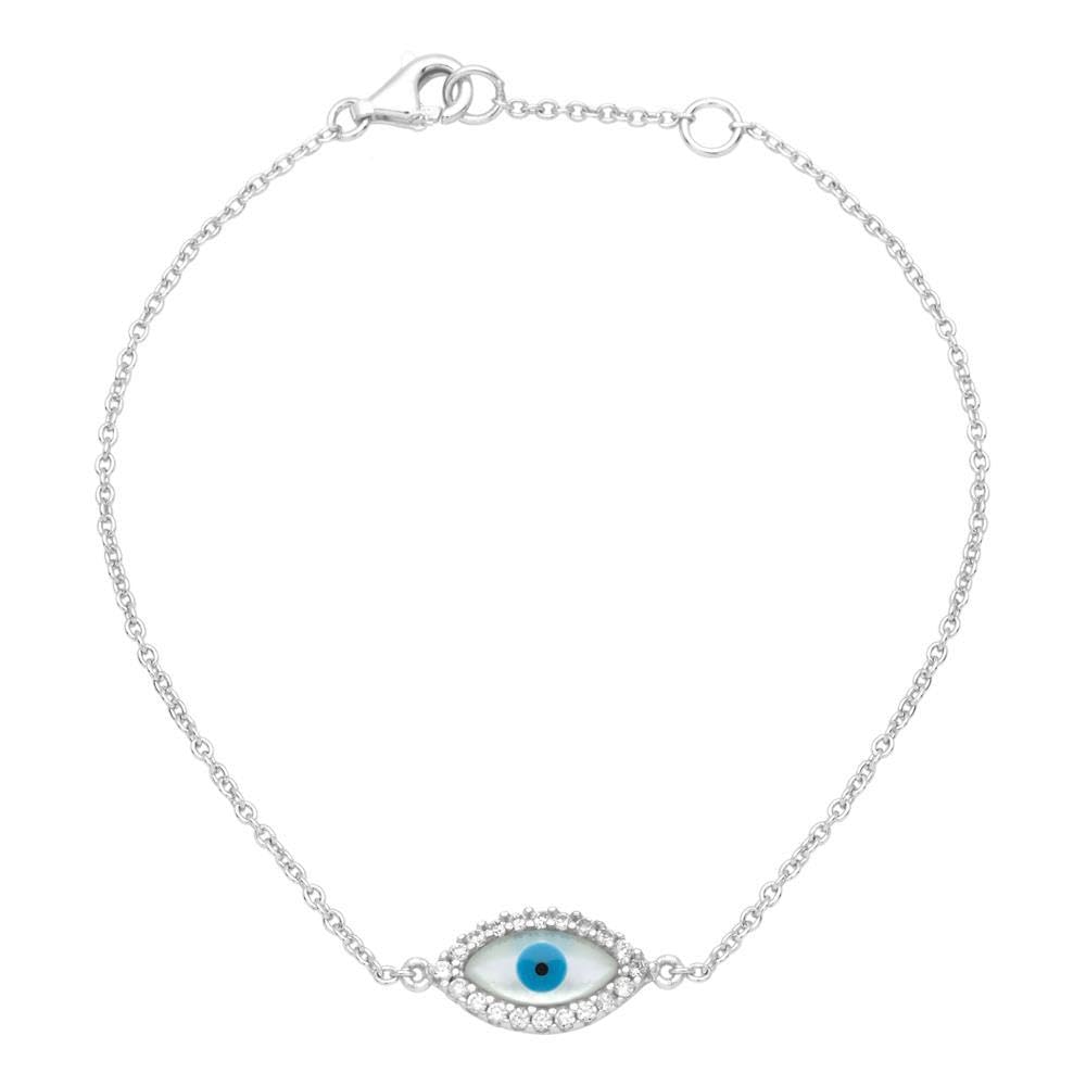 JEWLIX Armband 925er Silber Auge Zirkonia Silber