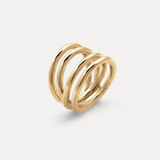 Stilnest Hypnotic Loop Ring 24k Gold Vermeil Gr.56