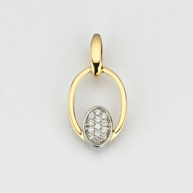 Eugen Rühle Anhänger oval Brillant 0,06ct Anhänger 590 Weißgold