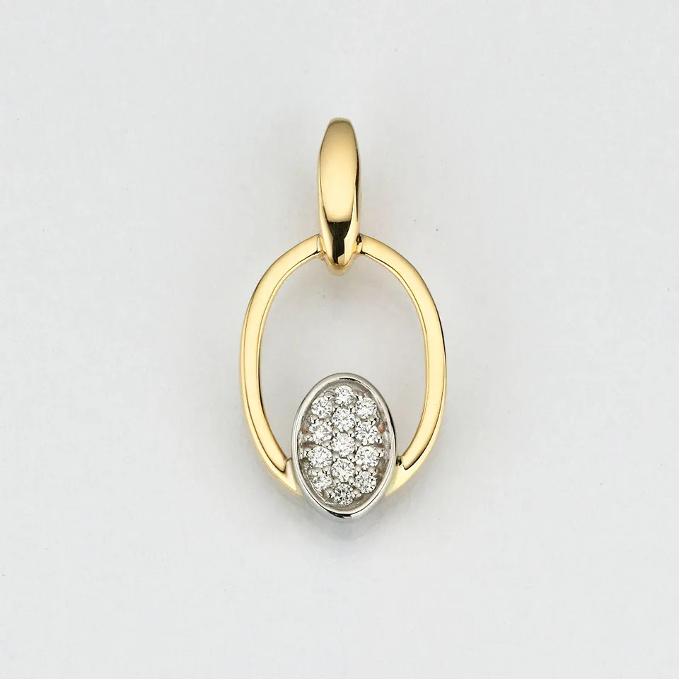 Eugen Rühle Anhänger oval Brillant 0,06ct Anhänger 590 Weißgold