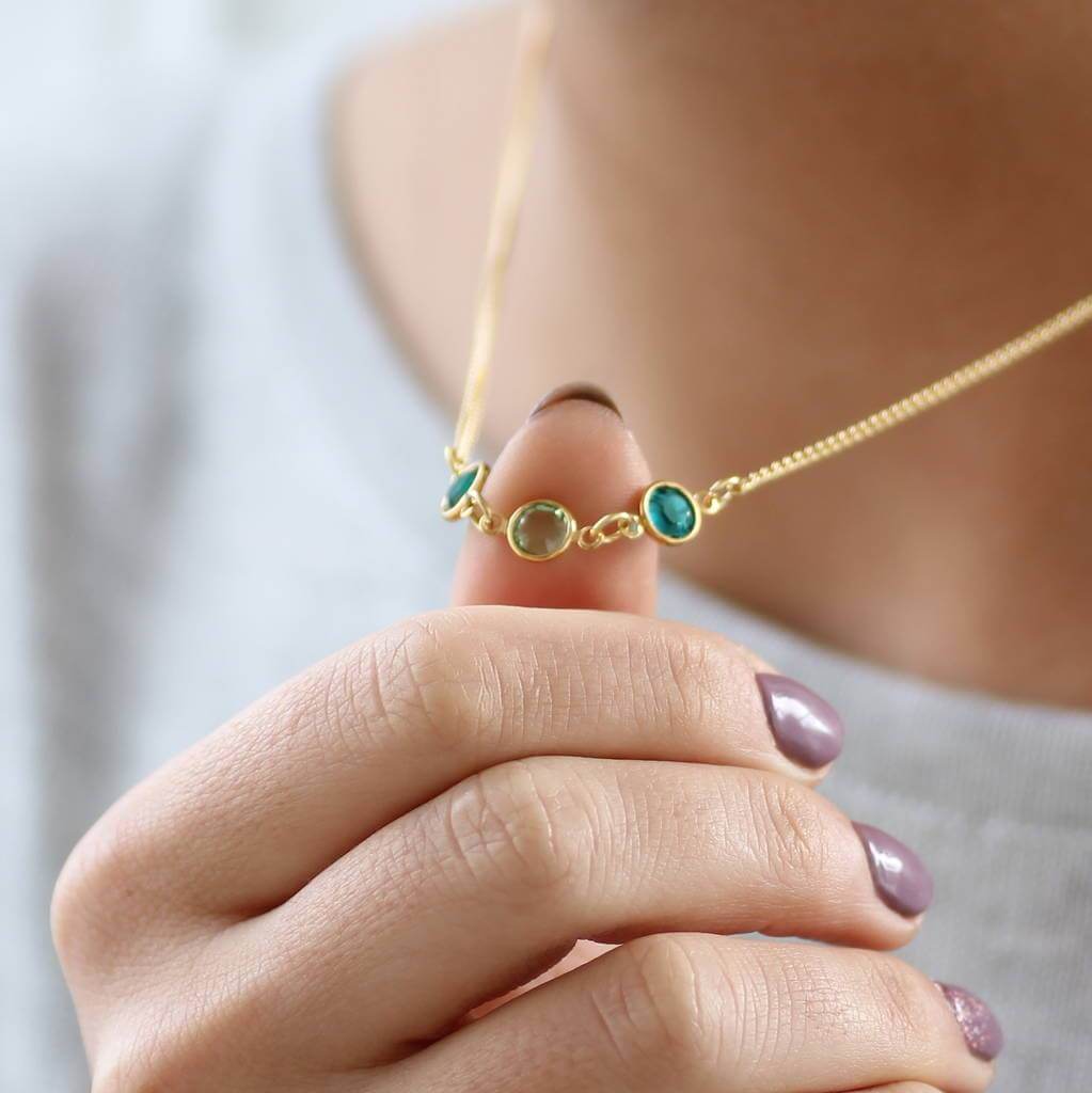 Joy by Corrine Smith Family Birthstone Halskette Gold Geburtsstein