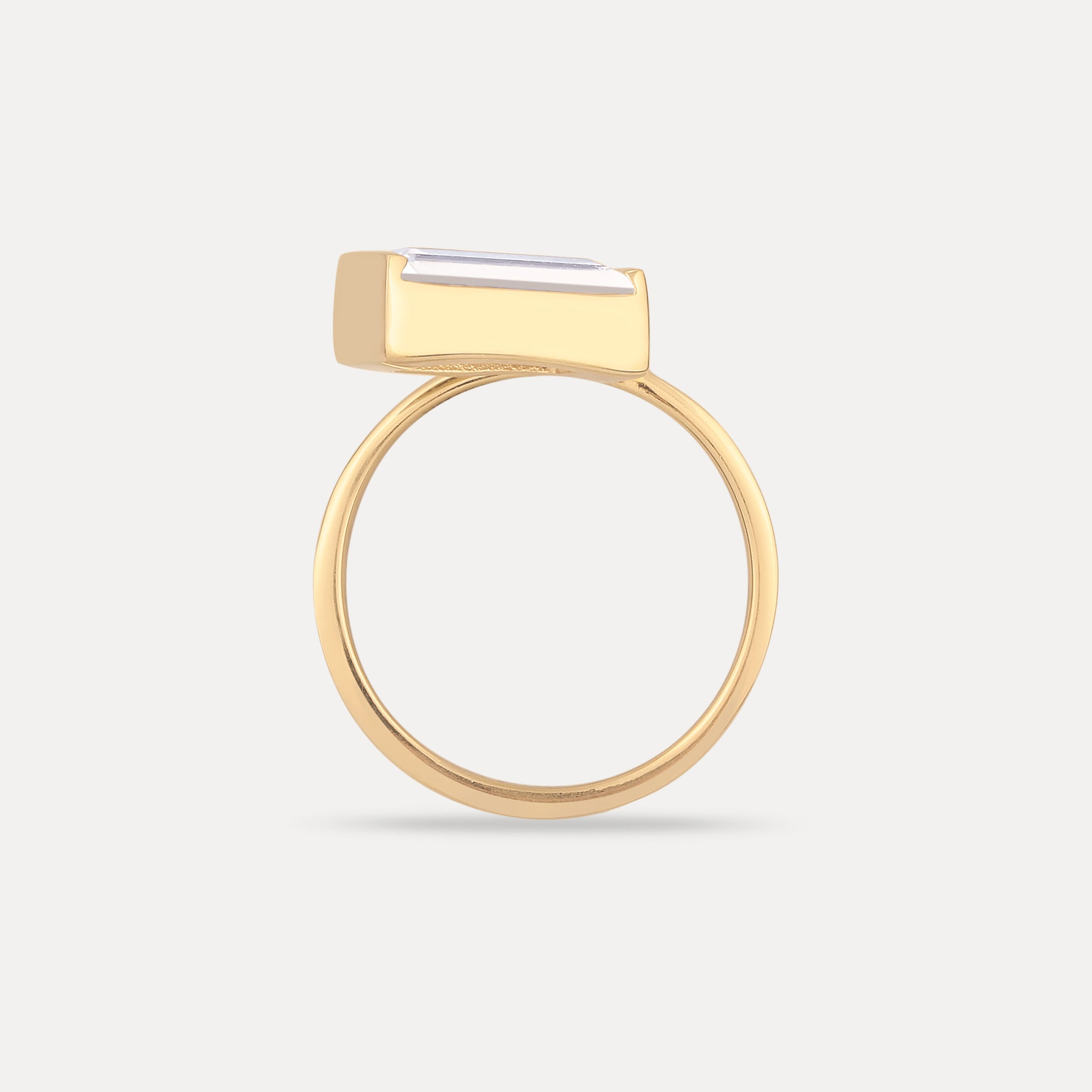 Stilnest Beryll Balance Baguette Ring Gold Vermeil Gr.52