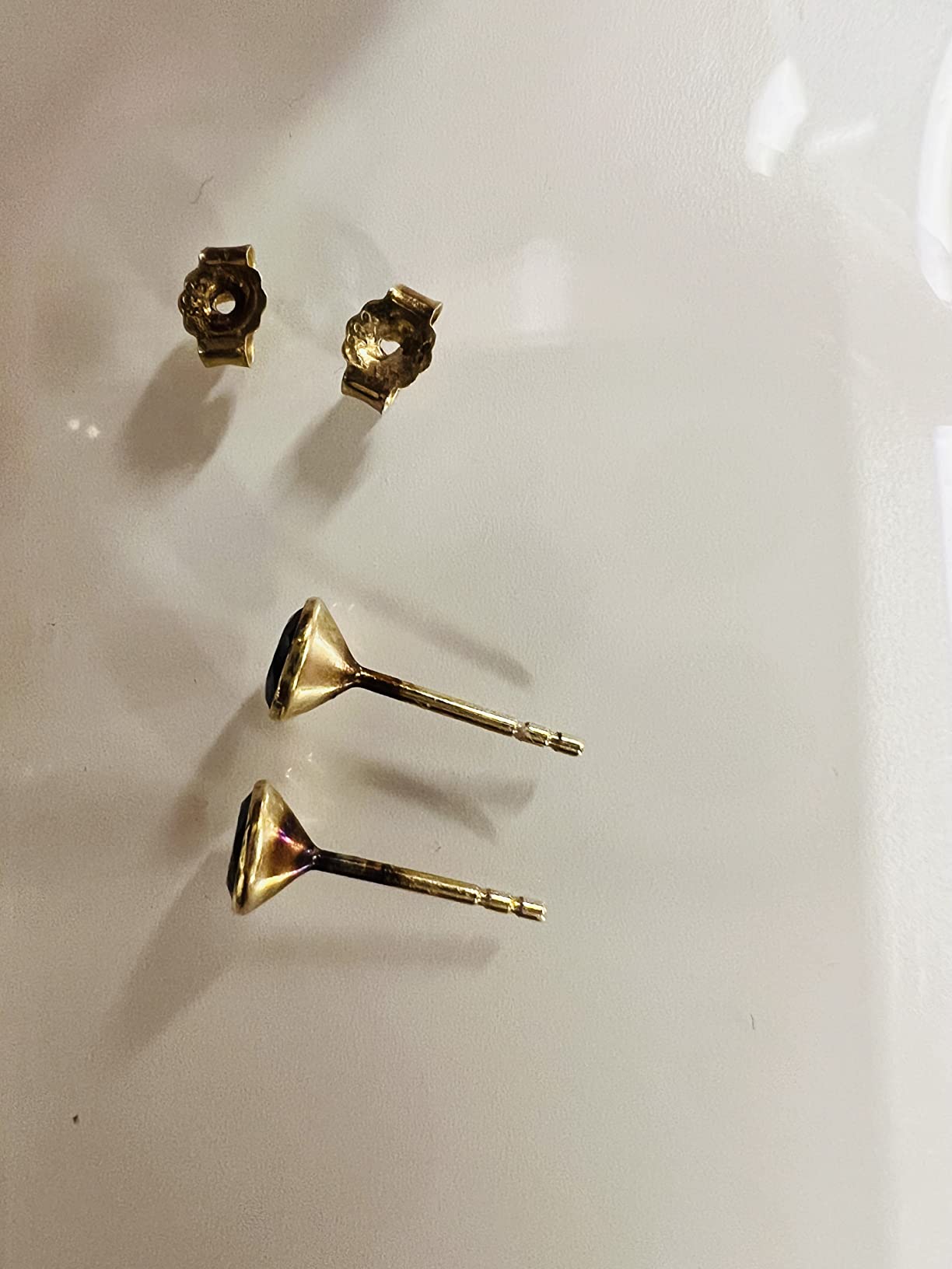 NKlaus JEWELLERY Ohrstecker Gelbgold Amethyst 5mm