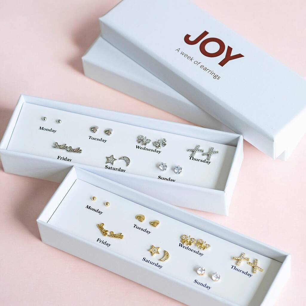 Joy by Corrine Smith Week Ohrringe Ohrstecker-Set 7 Paar Gold