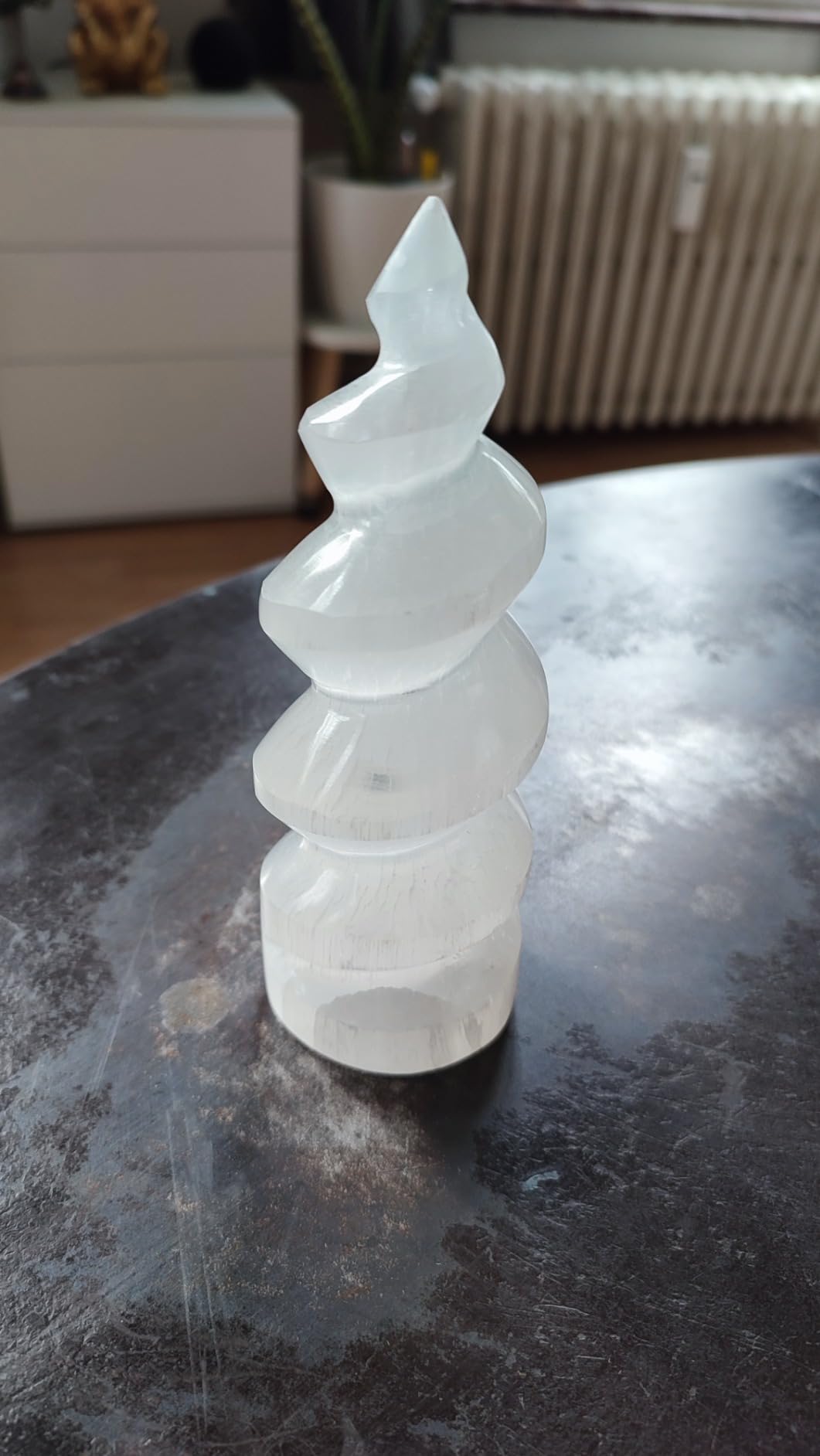NKlaus Healing Crystals Selenit Spiral-Turm 14cm Deko