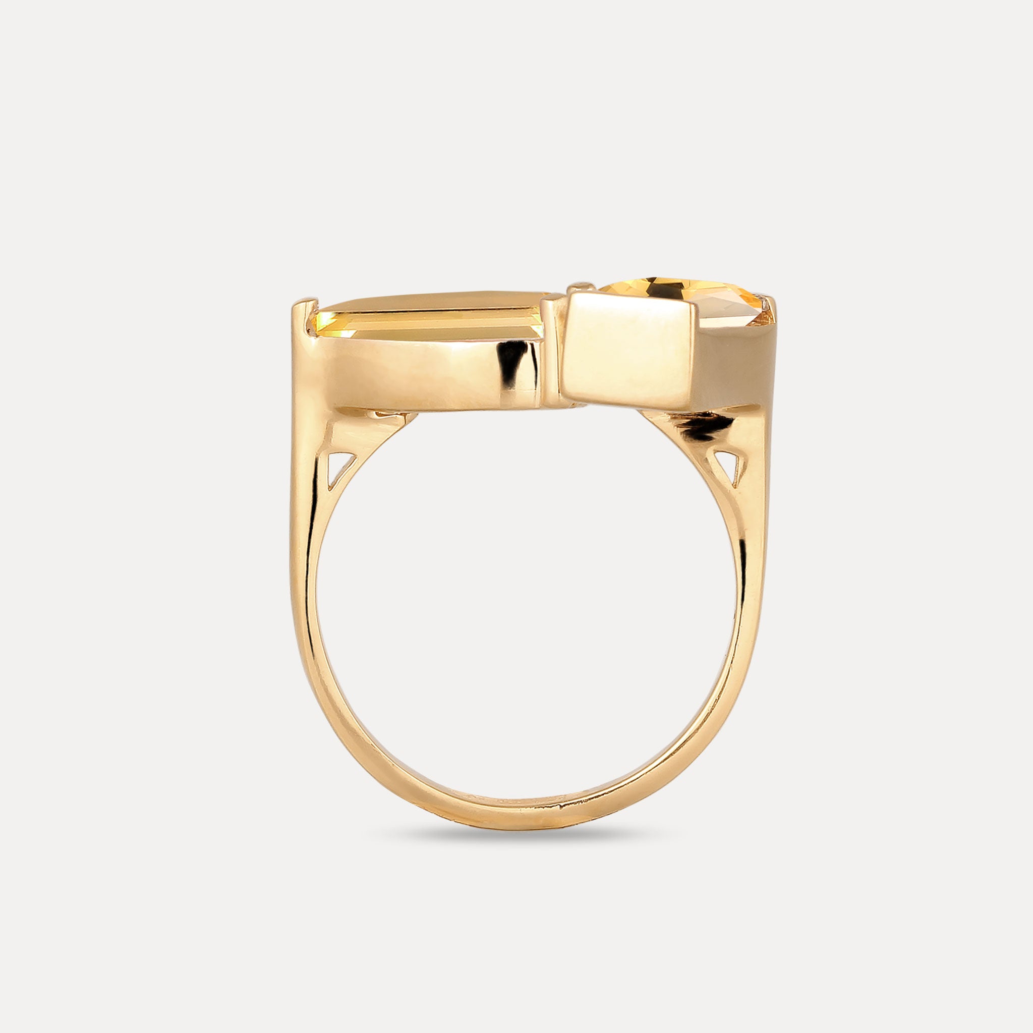 Stilnest Citrin Balance Ring Edelsteinring Gold Vermeil 52