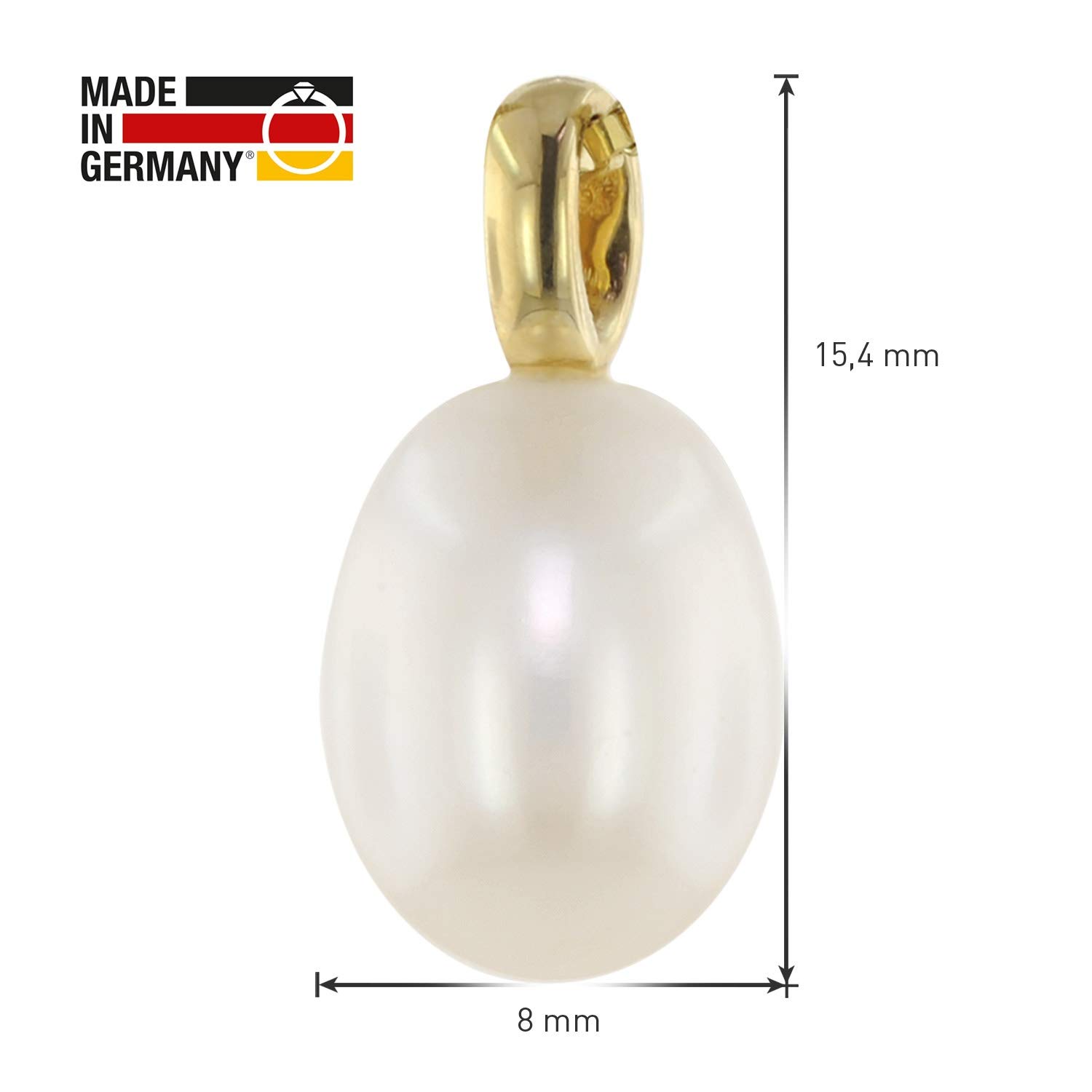 trendor 39058 Perlen-Anhänger Halskette Gold 333 45 cm