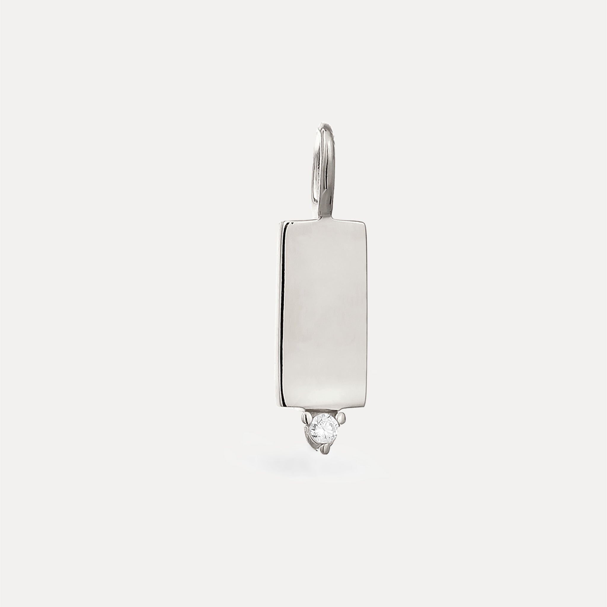 Stilnest Saphir Brick Tag Anhänger 24k Gold Vermeil eckig