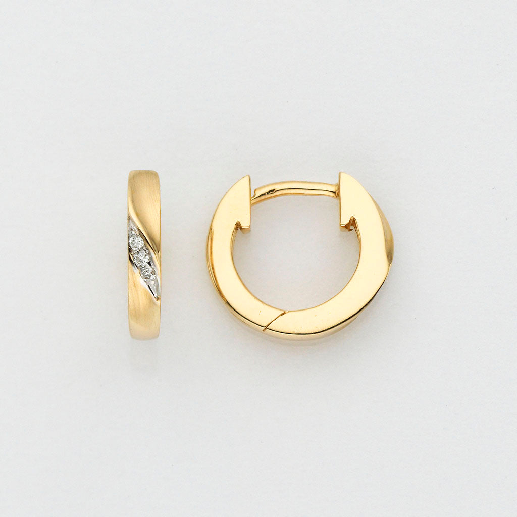 Eugen Rühle Creolen mit Brillant 0,03ct Weißgold 12mm