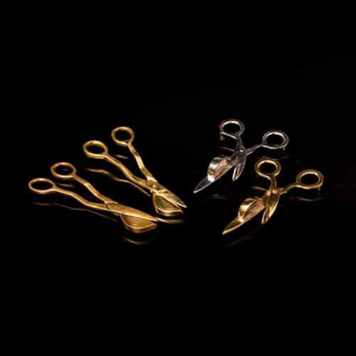 NKlaus Dochtschere Kerzenschere Gold Messing 15cm