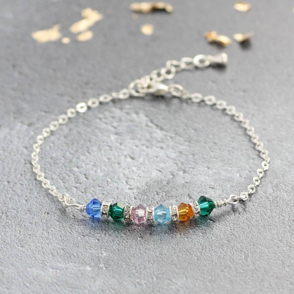 Joy by Corrine Smith Family Birthstone Bar Armband Silber