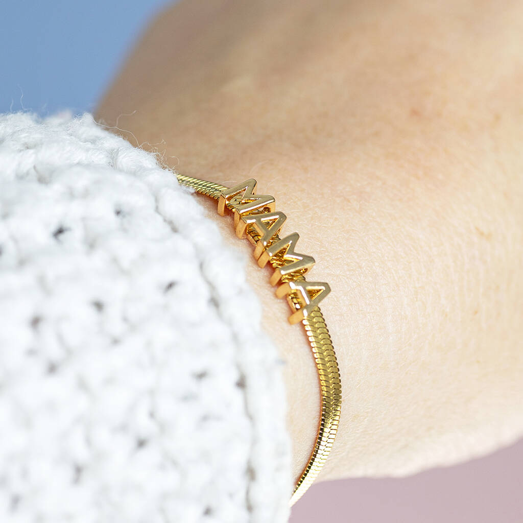 Joy by Corrine Smith Flat Chain Namensarmband Gold Edelstahl