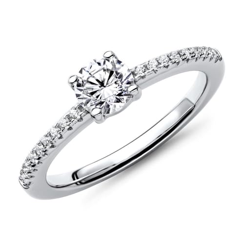 JEWLIX Verlobungsring 925 Silber Ring 50mm Zirkonia