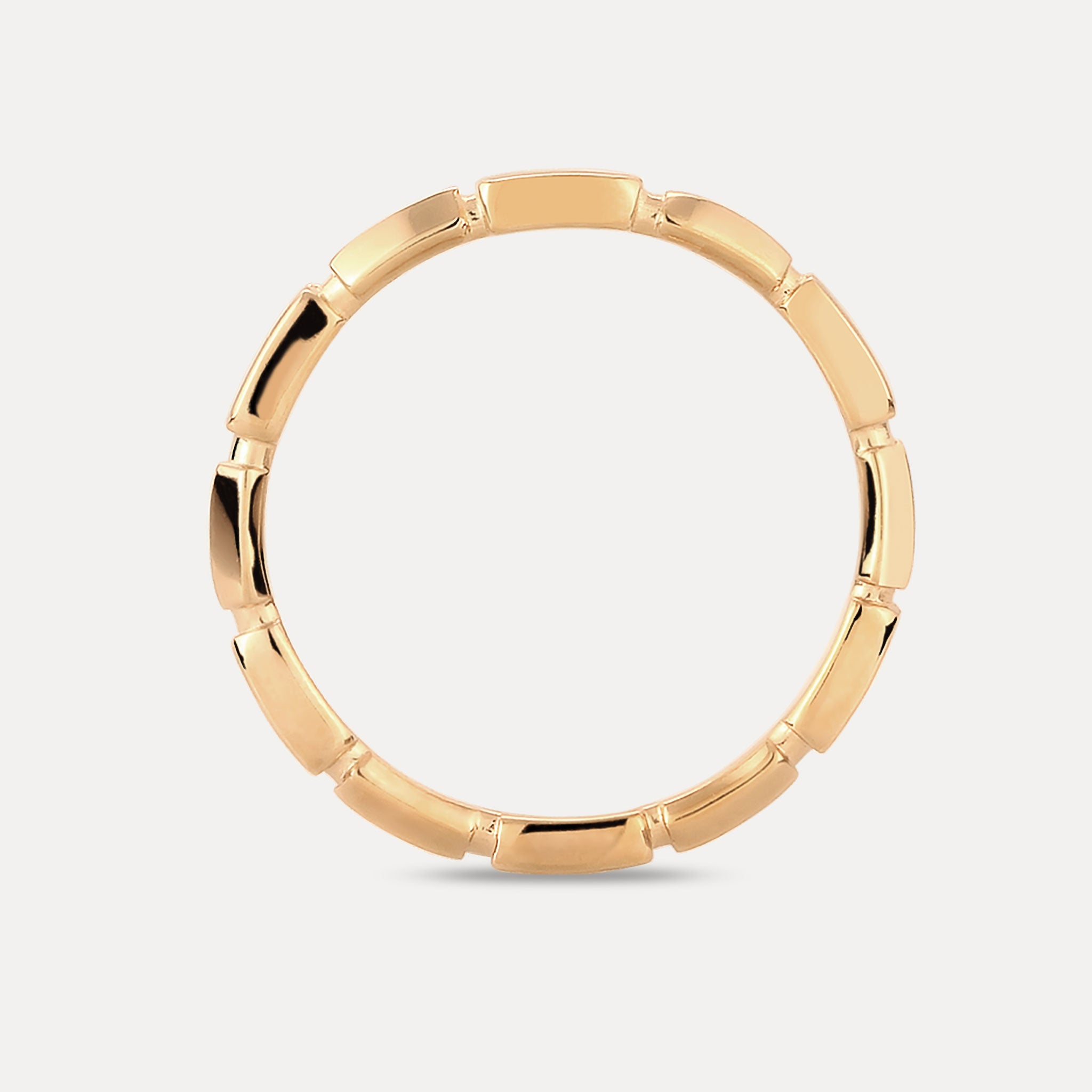 Stilnest Offset Brick Ring 585 Gold 14k Massivgold Stapelring