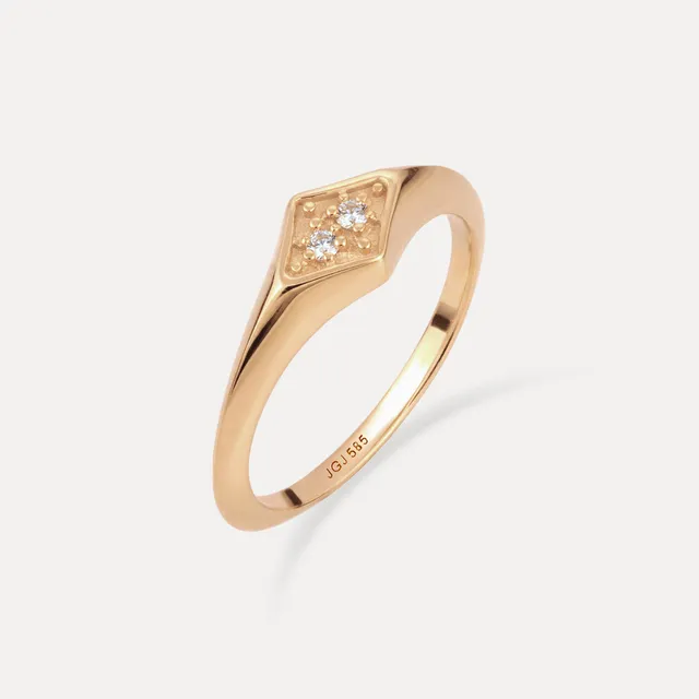 Stilnest Supernova Pavé Ring 585 Gold weißer Saphir 14k
