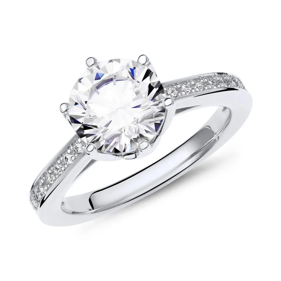 JEWLIX VR0048 Verlobungsring Silber 52mm Zirkonia