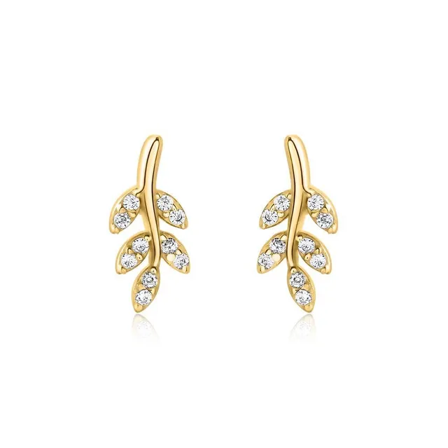 JEWLIX Ohrstecker Ohrringe Gold 925 Silber Zirkonia