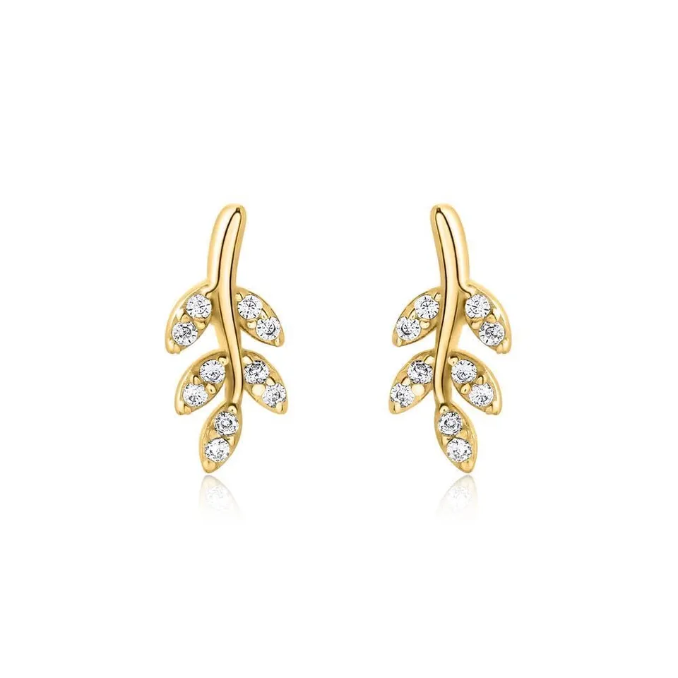 JEWLIX Ohrstecker Ohrringe Gold 925 Silber Zirkonia