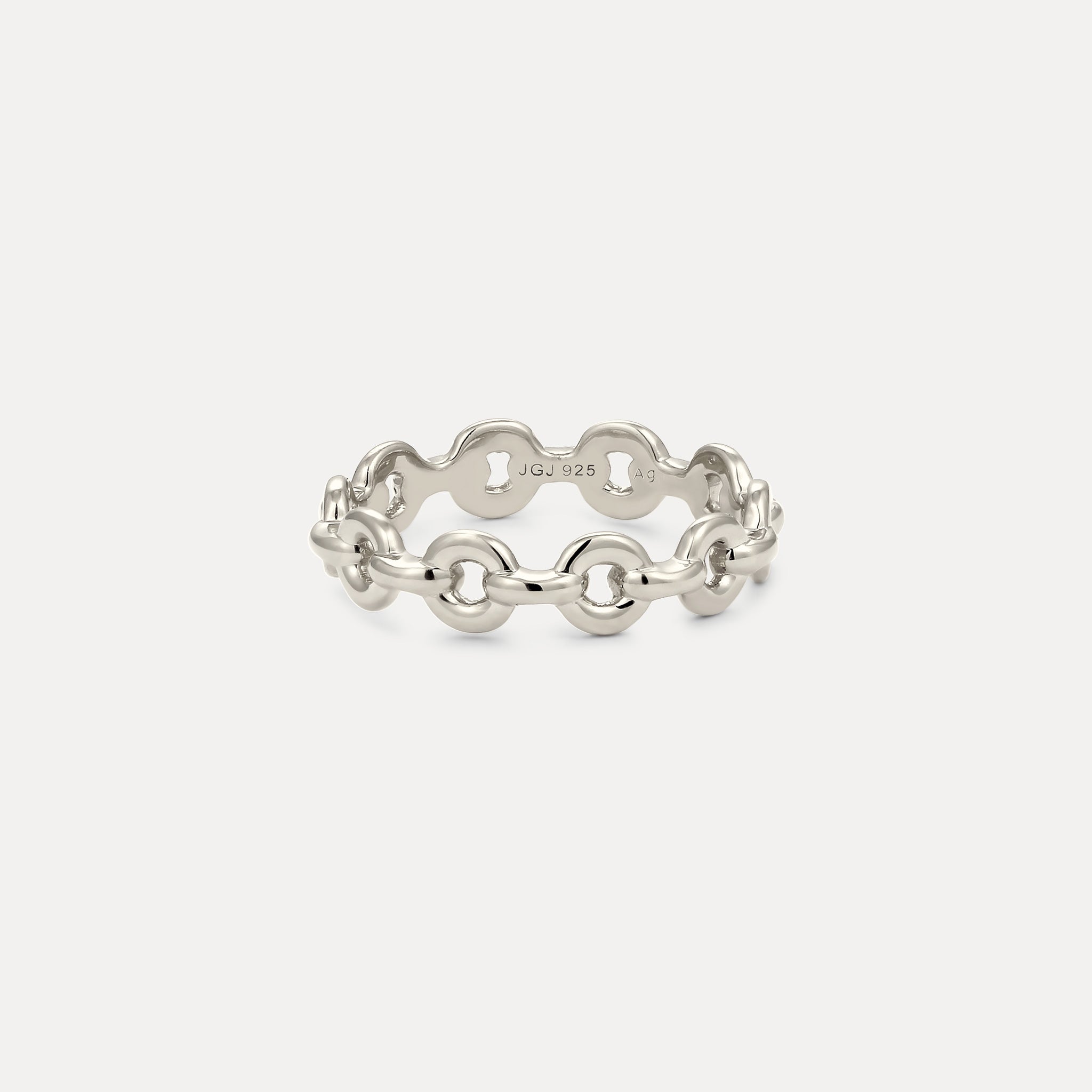 Stilnest Bold Chain Ring 24k Gold Vermeil Größe 52