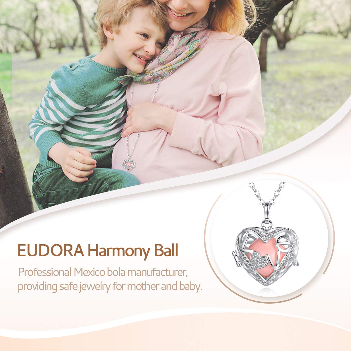 Eudora Harmony Bola Love Halskette 20mm Herz