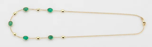 Eugen Rühle Colliers 37.2100 Halskette Gold Smaragd Cabochon