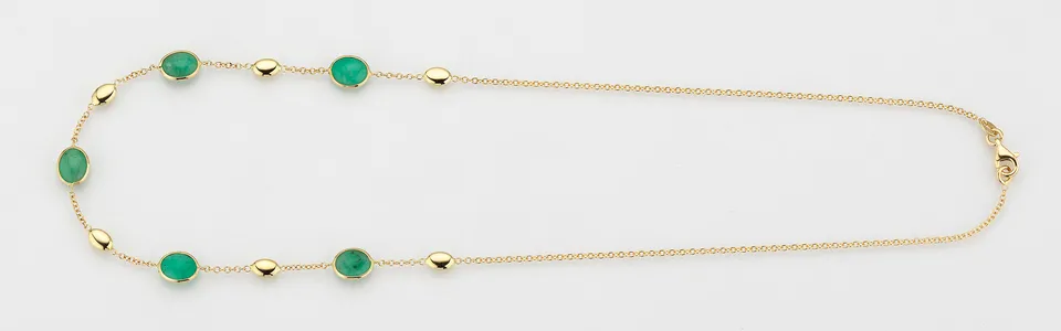 Eugen Rühle Colliers 37.2100 Halskette Gold Smaragd Cabochon