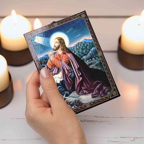 NKlaus Jesus am Ölberg Ikone Holz 9,7x13,5cm