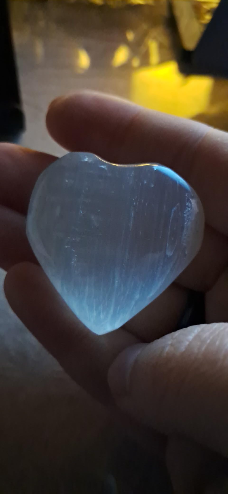 NKlaus Healing Crystals Selenit Herz Handschmeichler 4 cm
