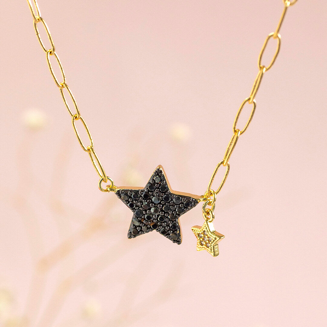 Joy by Corrine Smith Sirius Black Star Charm Halskette Gold Kristall