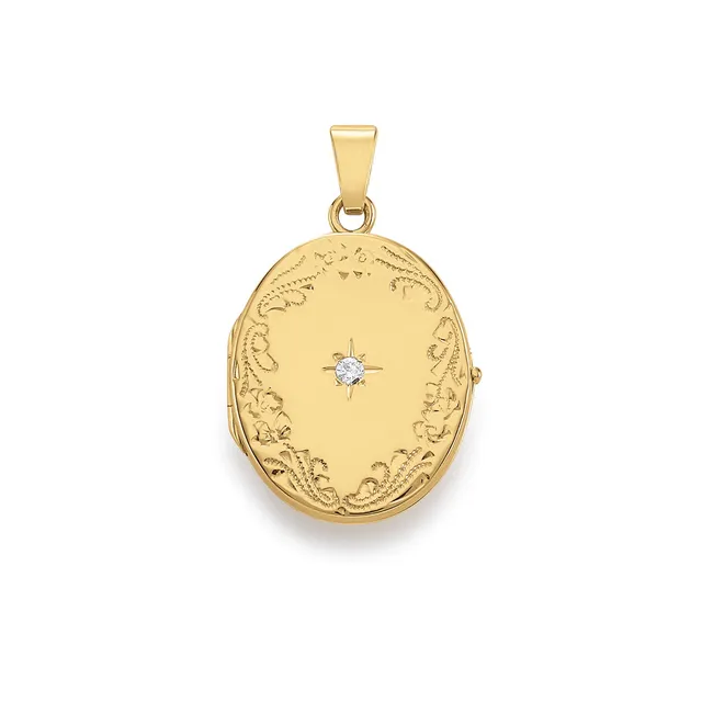 Eugen Rühle Anhänger 30.28304 Medaillon Gold Diamant 0,03ct
