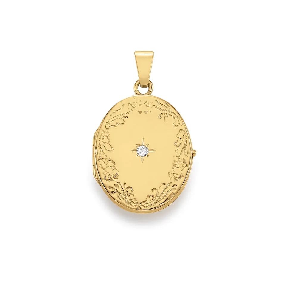 Eugen Rühle Anhänger 30.28304 Medaillon Gold Diamant 0,03ct