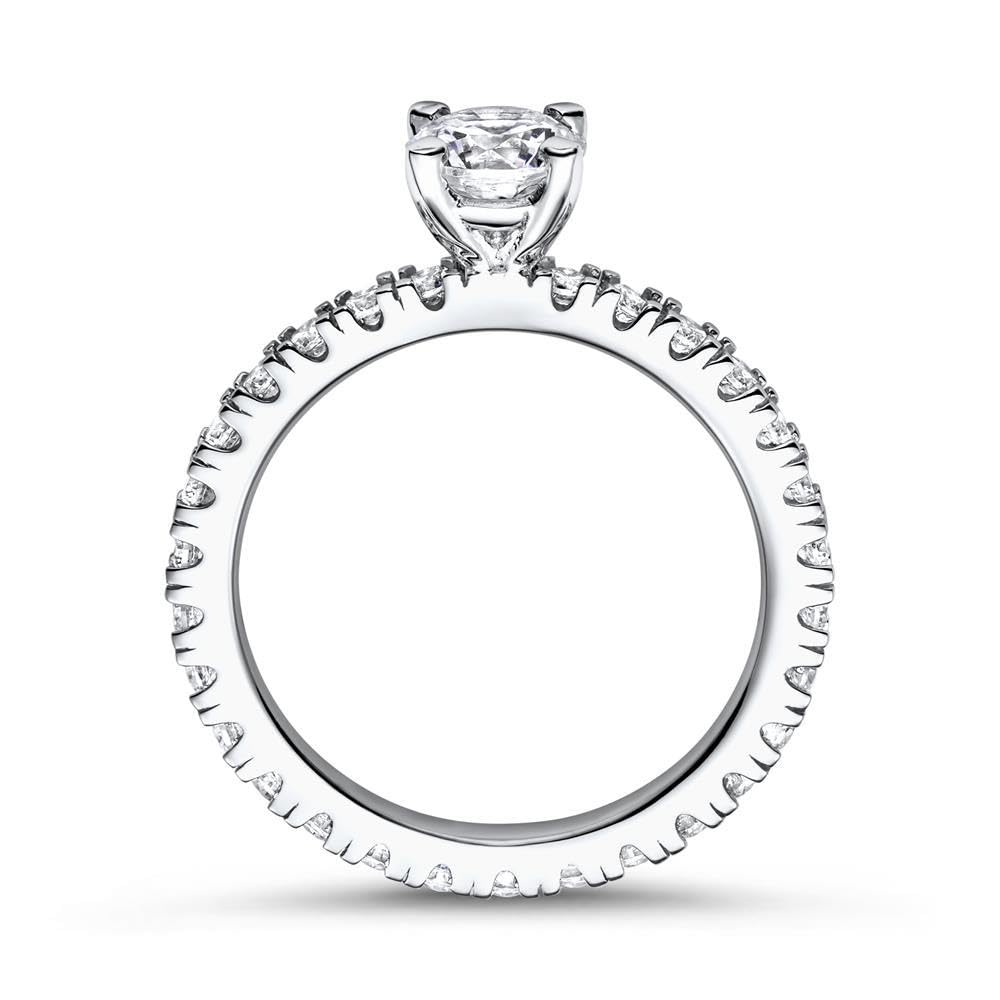 JEWLIX VR0053 Verlobungsring Silber Steinbesatz 50mm