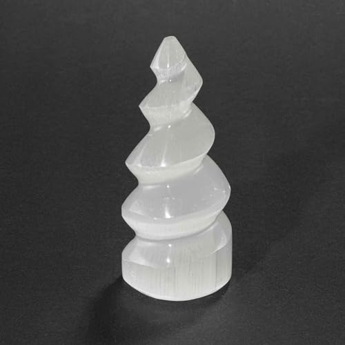 NKlaus Healing Crystals Selenit Spiral-Turm 10 cm Heilstein