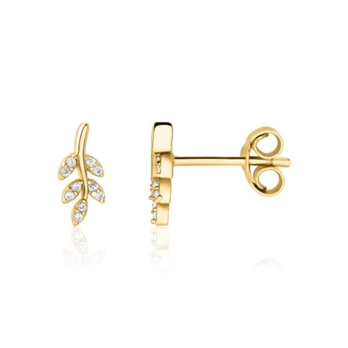 JEWLIX Ohrstecker Ohrringe Gold 925 Silber Zirkonia