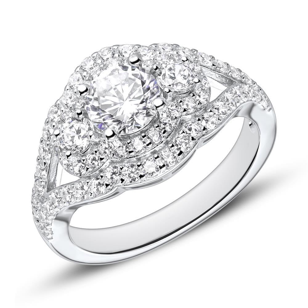 JEWLIX Verlobungsring 925 Silber Ring 54mm Steinbesatz